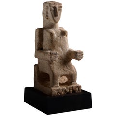 Ancient South Arabian Limestone Abstract Female Idol