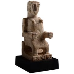 Ancient Arabian Limestone Abstract Female Idol, 100 BC 8