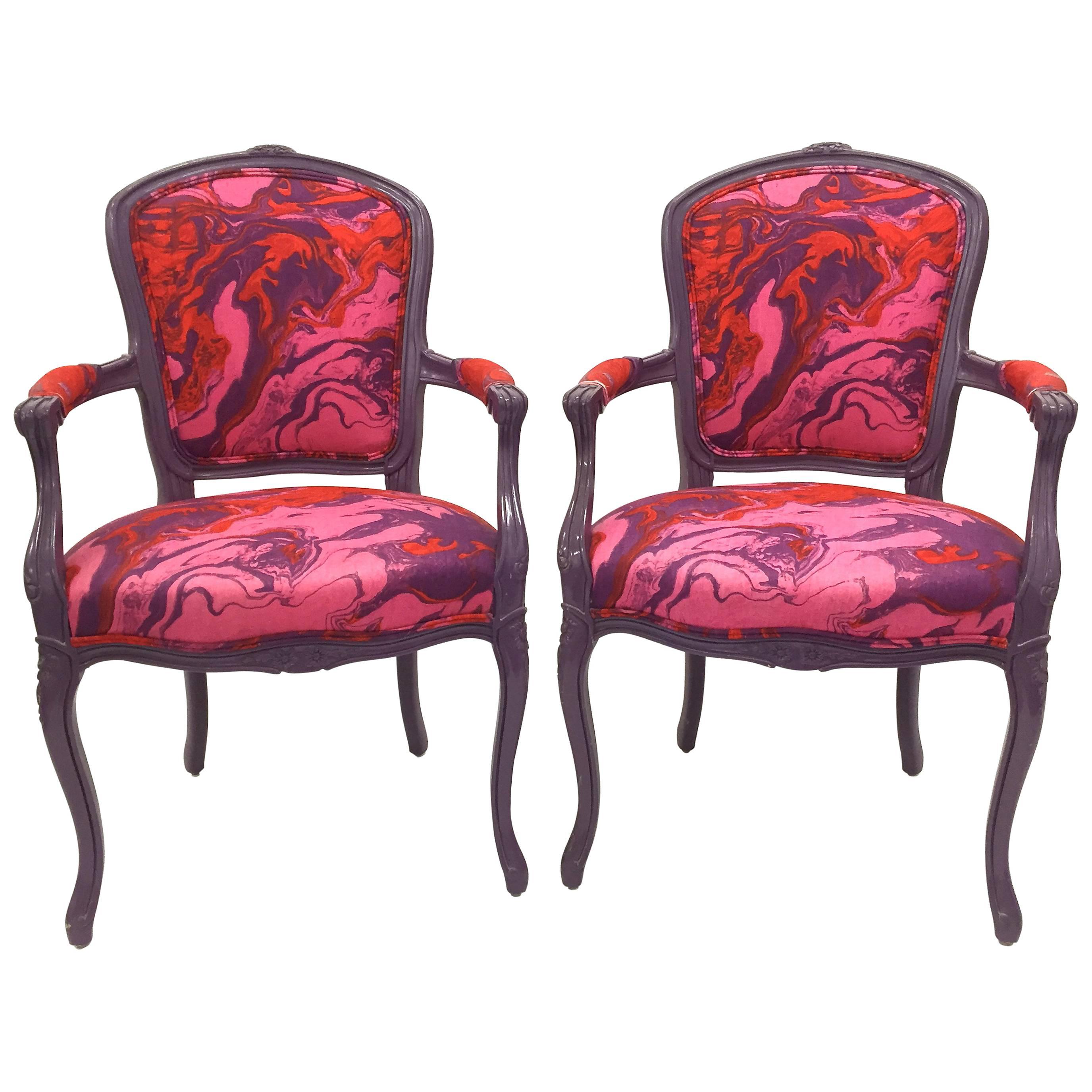 Pair of French Style Armchairs, circa 1960s For Sale