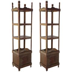 Pair of Shelves in Jagged Iron, French Sculptor, Late 19th Century