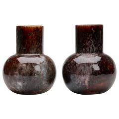 Antique Pair of Royal Worcester Art Pottery Vases, 19th Century