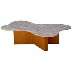 Flowing Free-Form Marble 1970s Coffee Table