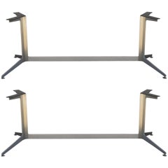 Single Minimalistic Heavy Polished Aluminum Table or Desk Base