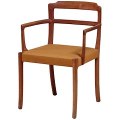 Side Chair with Curved Armrest and Outward Curving Legs, Denmark, 1950s 11