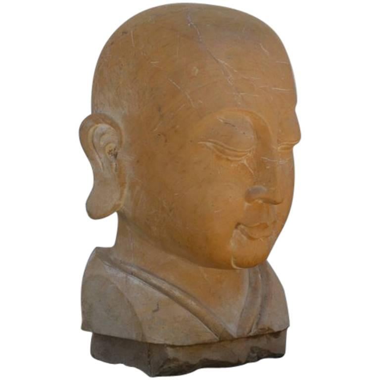Large Carved Marble Head of the Buddha