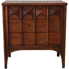 Kent Coffey Perspecta Sculpted Walnut and Rosewood Nightstand