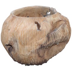Hand-Carved Teak Bowl