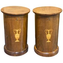Pair of Neoclassical Pedestal End Tables or Nightstands 11