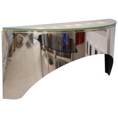 Vintage Floating Two-Tone Wall Console Style of Karl Springer 9