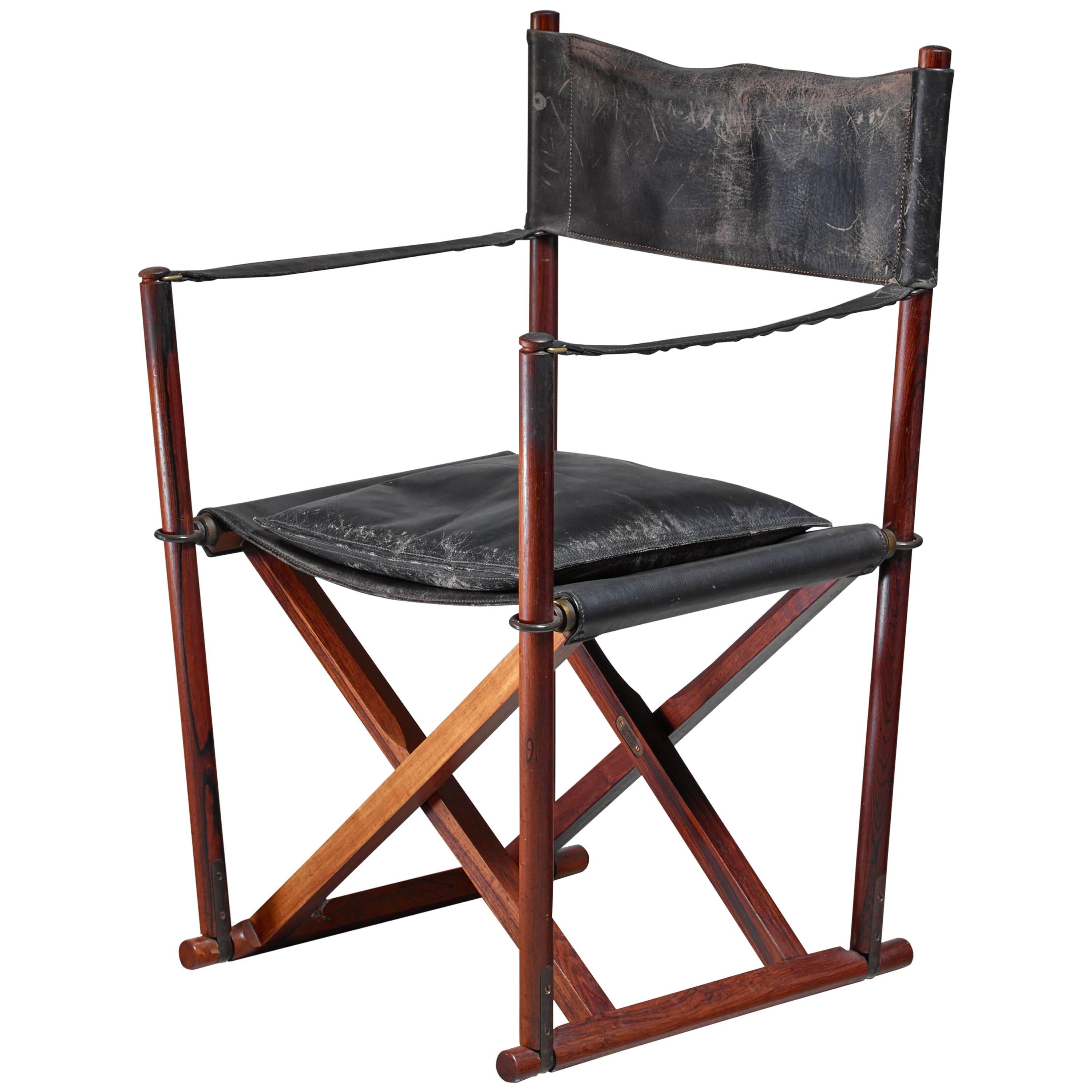 Pair of MK 16 Safari Directors Chairs by Mogens Koch Leather at 1stDibs