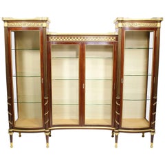 Antique French 19th-20th Century Louis XVI Style Mahogany and Ormolu-Mounted Vitrine