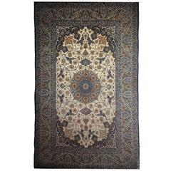 Fine Persian Isfahan Kork Wool Silk Rug Carpet