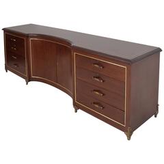 Mexican Modernist Mahogany and Bronze Credenza Dresser Attributed Arturo Pani 2