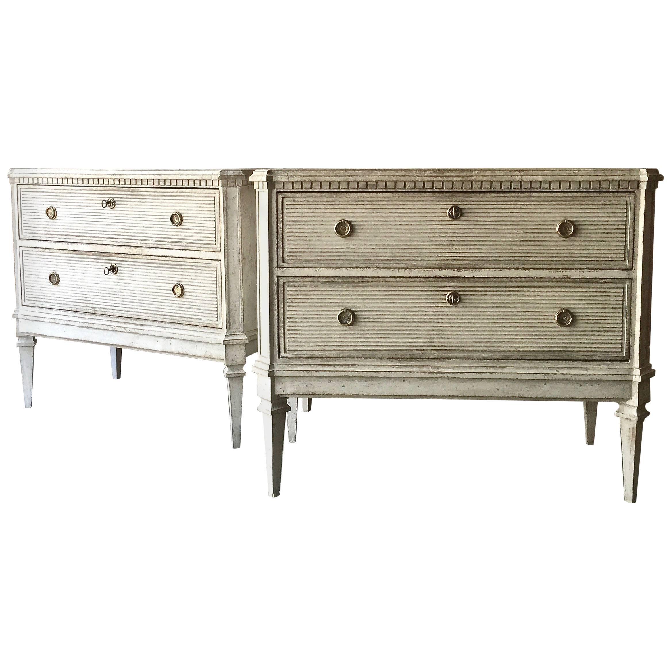 Pair of Swedish 19th Century Gustavian Chests