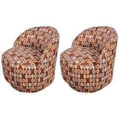 Pair of Mid-Century Modern Upholstered Chairs Attributed to Milo Baughman