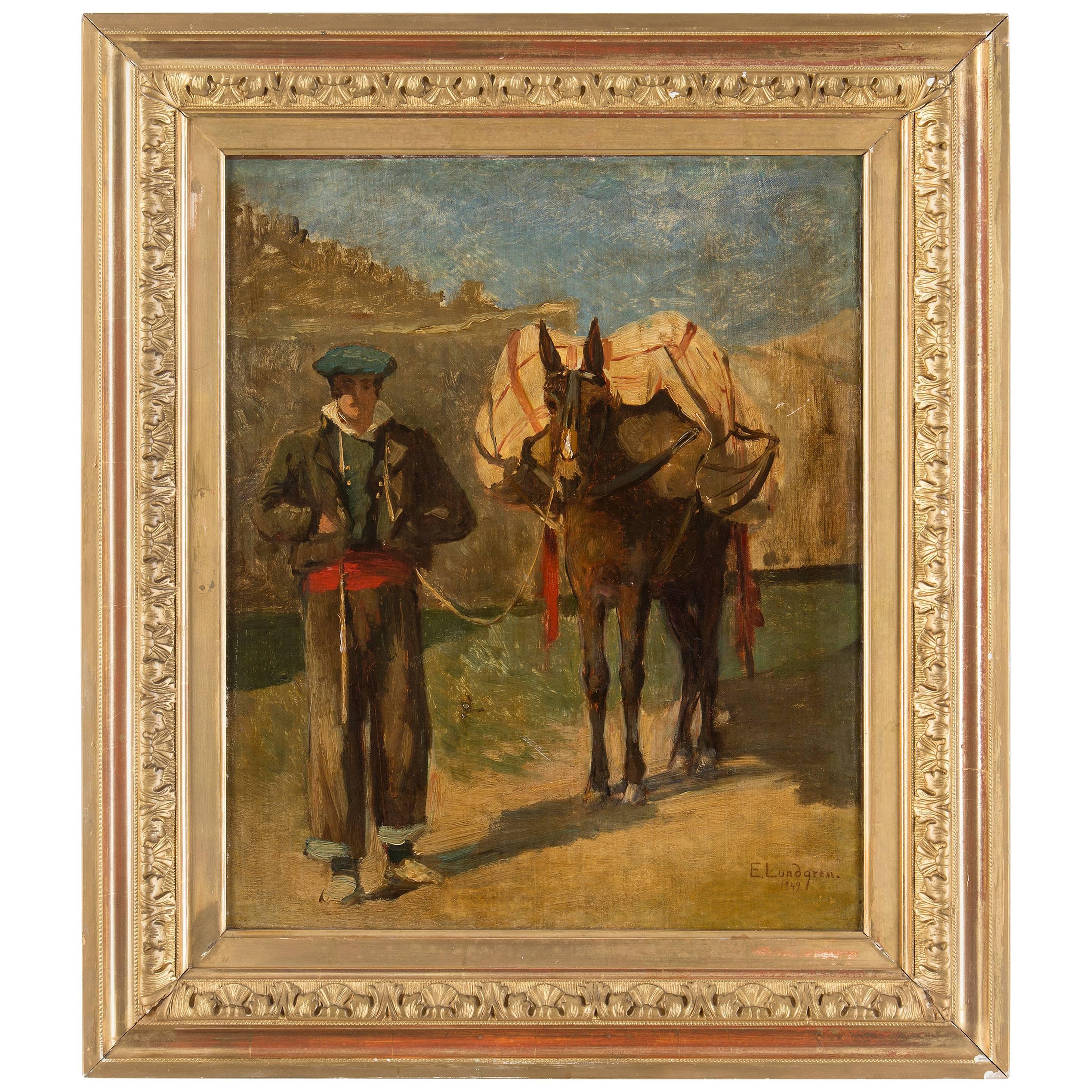 Egron Lundgren Oil on Canvas For Sale