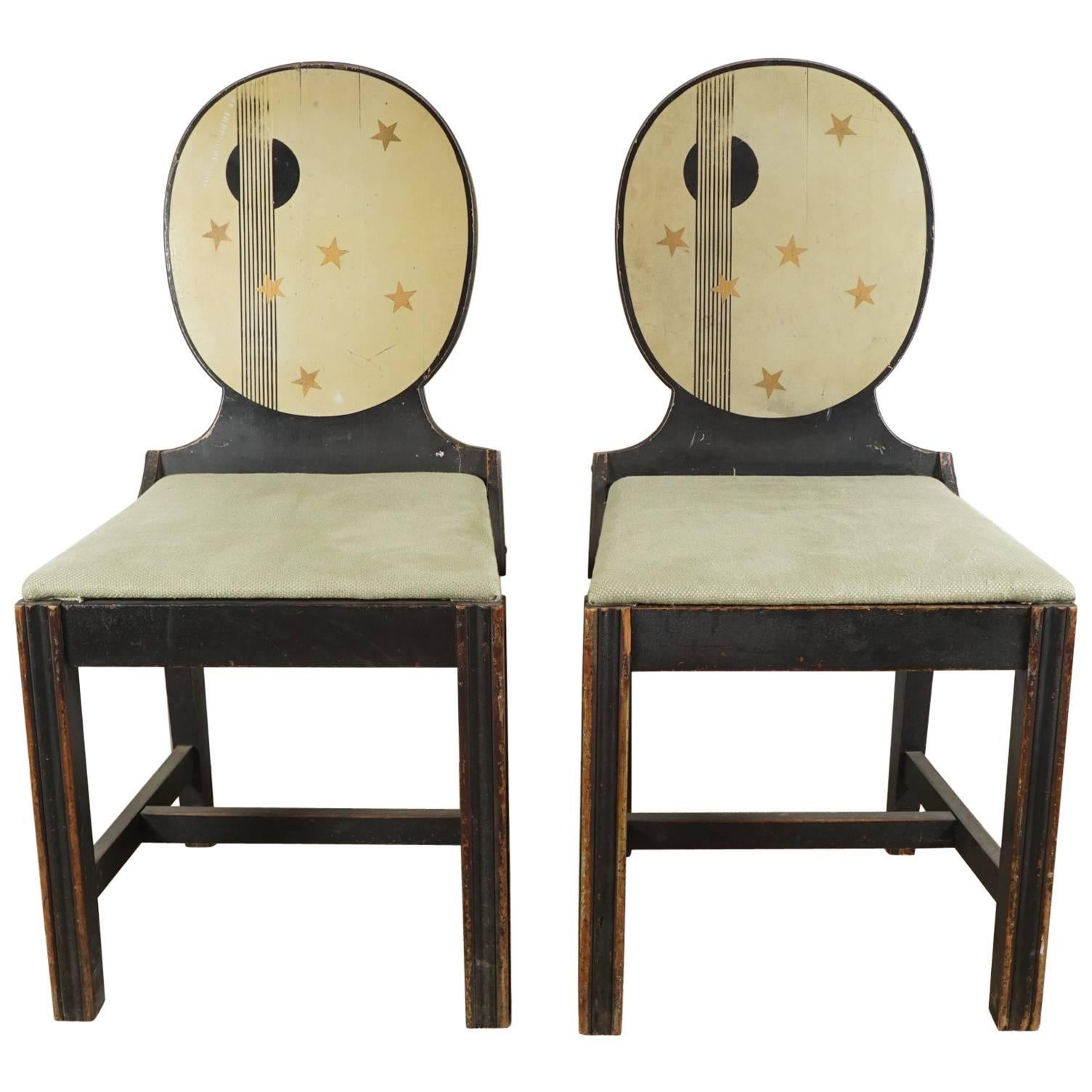 Pair of Painted Side Chairs For Sale