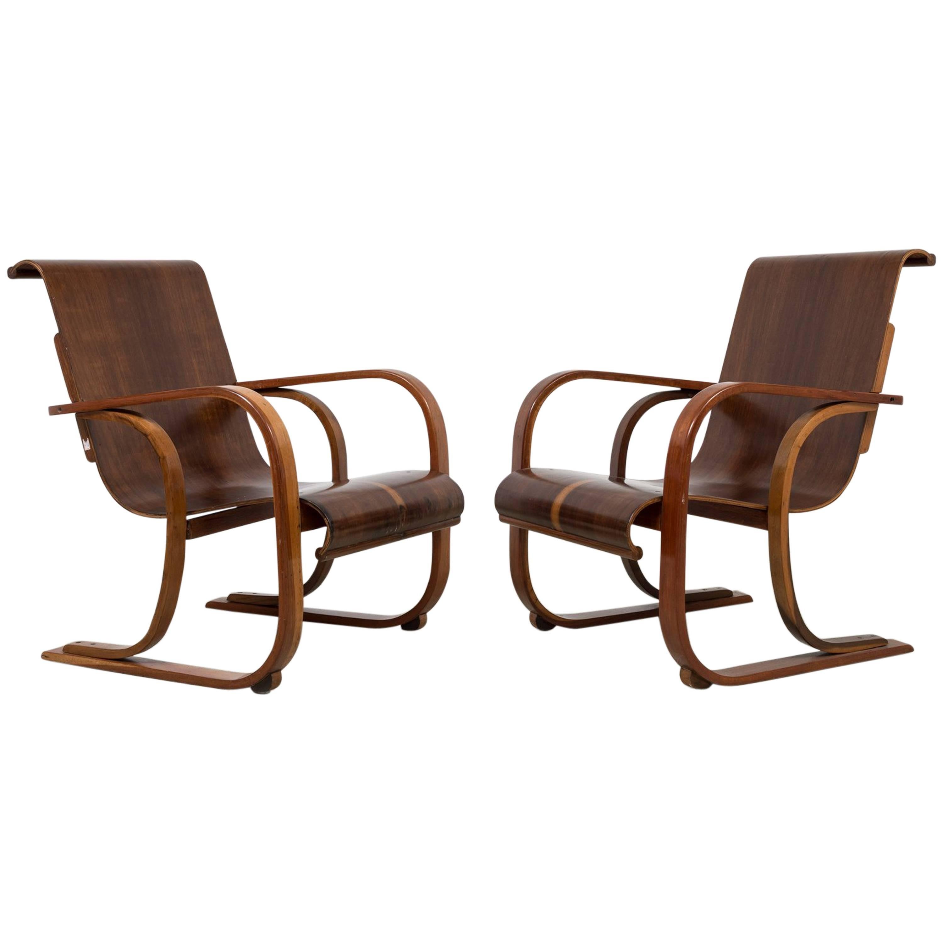 Vintage Art Deco Armchairs by CIMO For Sale