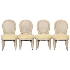 Set of Four Louis XVI Jansen Style Painted Side Chairs, 1950 10