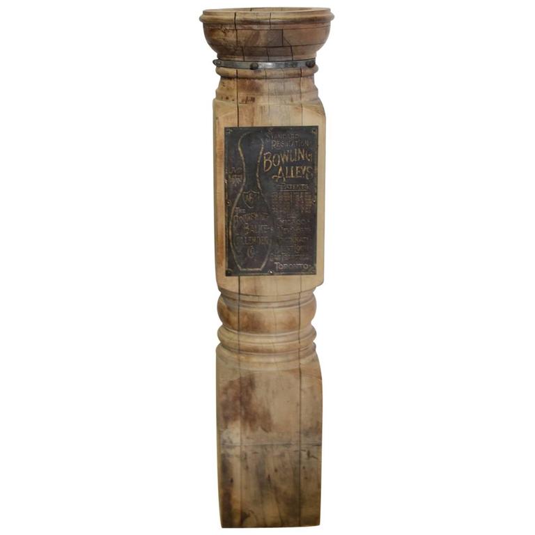 Antique Bowling Alley Ball Return Post by Brunswick Balke Collender