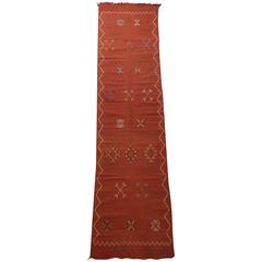 Moroccan Cactus Silk Flat-Weave Kilim Runner