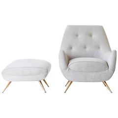 Henry Glass Lounge Chair and Ottoman