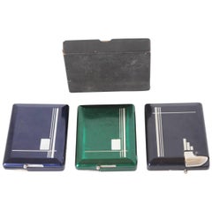Art Deco Magic Case Automatik-Zigarettenetui und Leuchte, Maschinenzeitalter