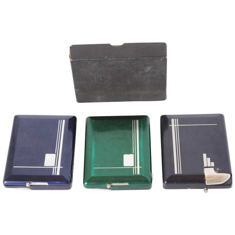 Machine Age Art Deco Magic Case Automatic Cigarette Case and Lighter For  Sale at 1stDibs