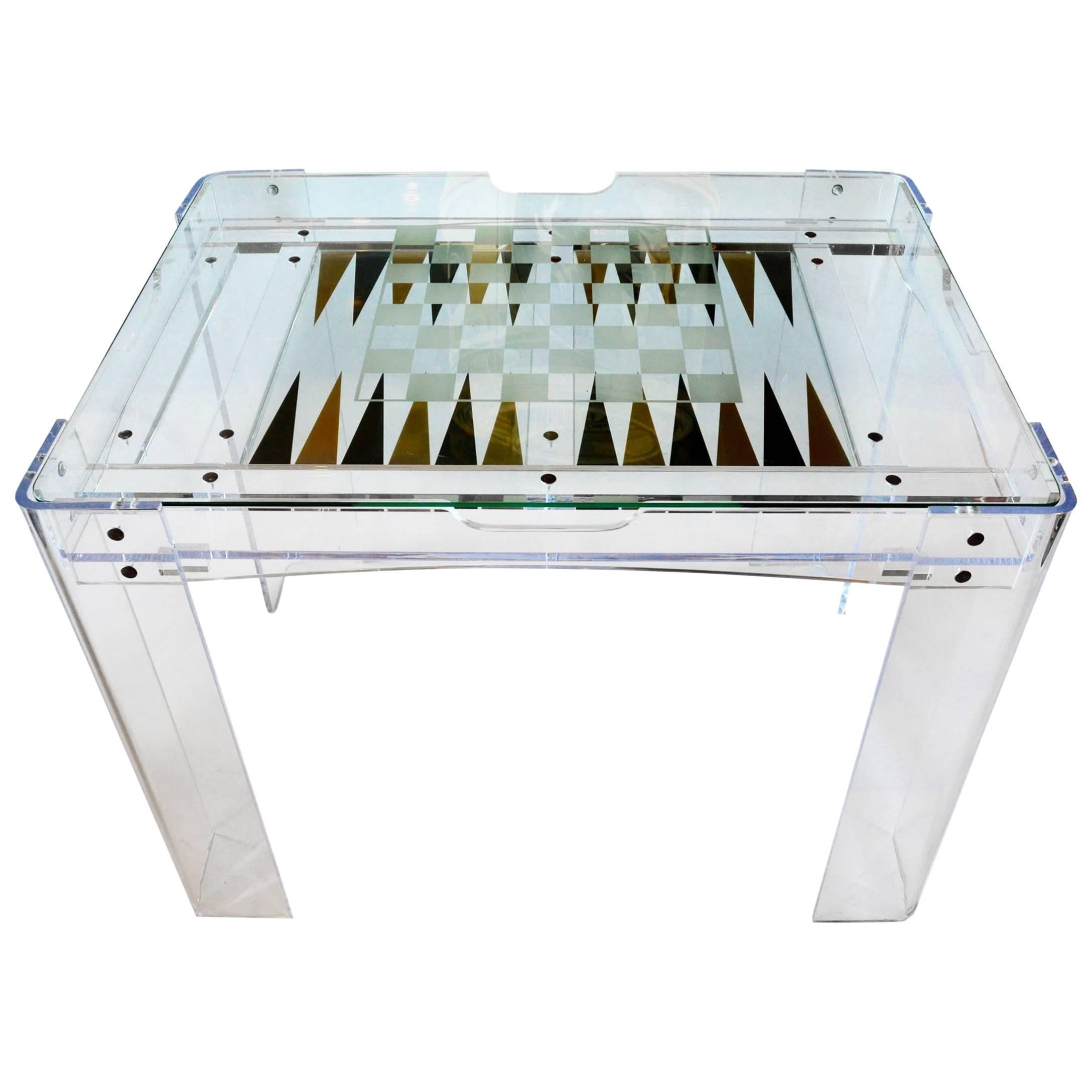 Lucite Backgammon Table