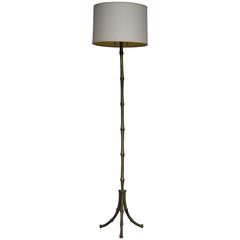 1940s French Faux Bamboo Bronze Floor Lamp 5