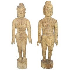 Vintage Pair of Asian Acupuncture Figures