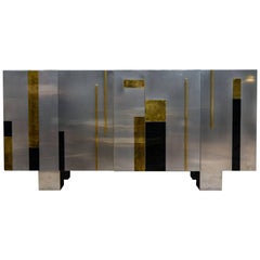 Vintage Buffet in Brass and Steel Vintage Buffet in Brass and Steel