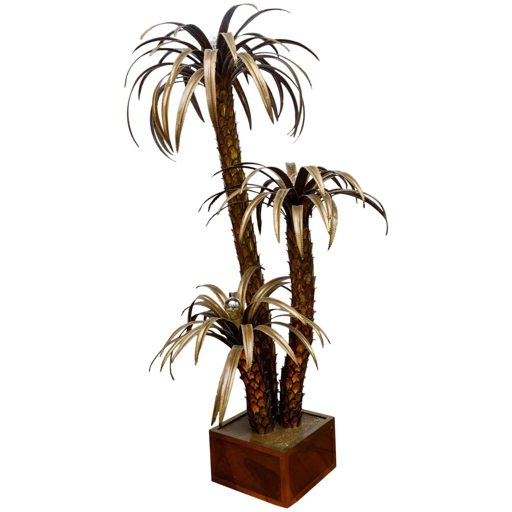 Maison Jansen Brass Palm Trees Floor Lamp