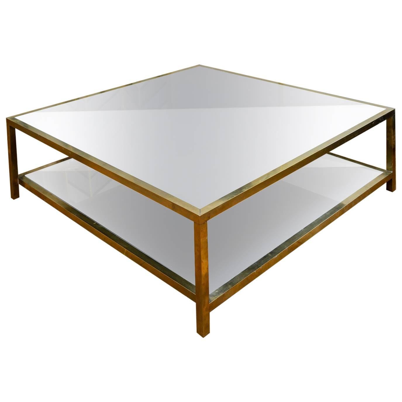 Coffee Table in Mirror and Brass at cost price.