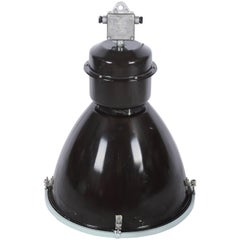 Large Black Czech Factory, Industrial Pendant Lamp