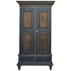Period Gustavian Cabinet in Black Paint