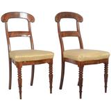 Pair of Walnut Chairs Form 1850s