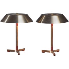 Jo Hammerborg Pair of 'President' Desk Lamps for Fog & Mørup, Denmark, 1960s