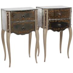 Mirrored Glass Nightstands by Marchand, American, 1940s 8