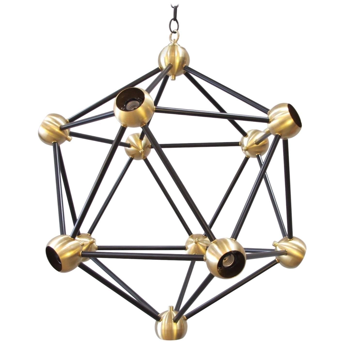 ON SALE!  Black and Brass Pendant Light For Sale