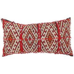 Moroccan Tribal Pillow Red with Sequins