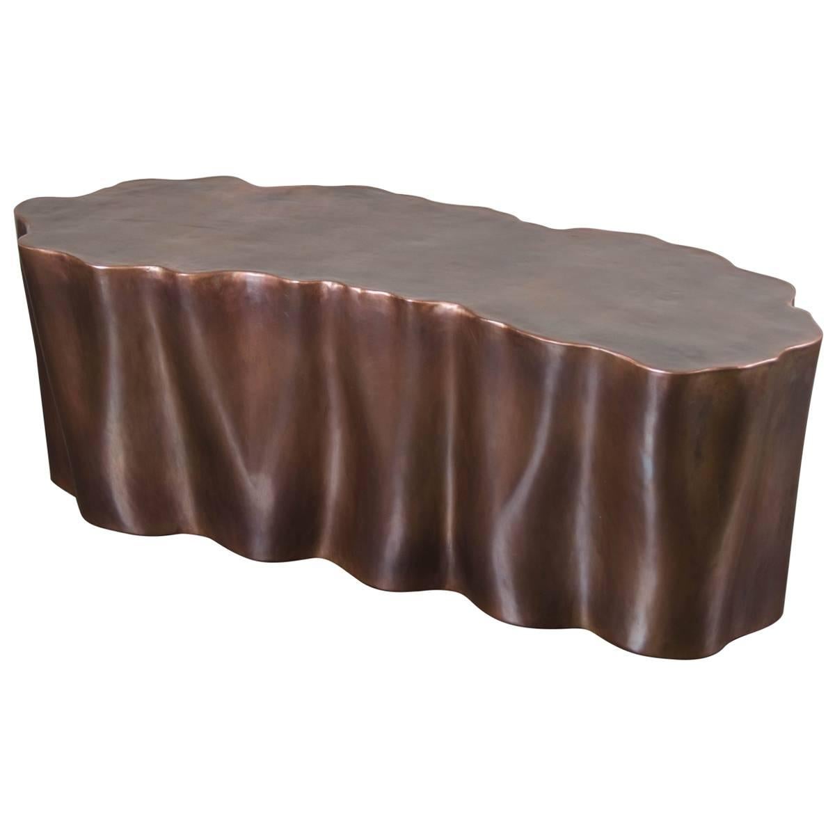 Lotus Leaf Bench by Robert Kuo, Antique Copper, Limited Edition
