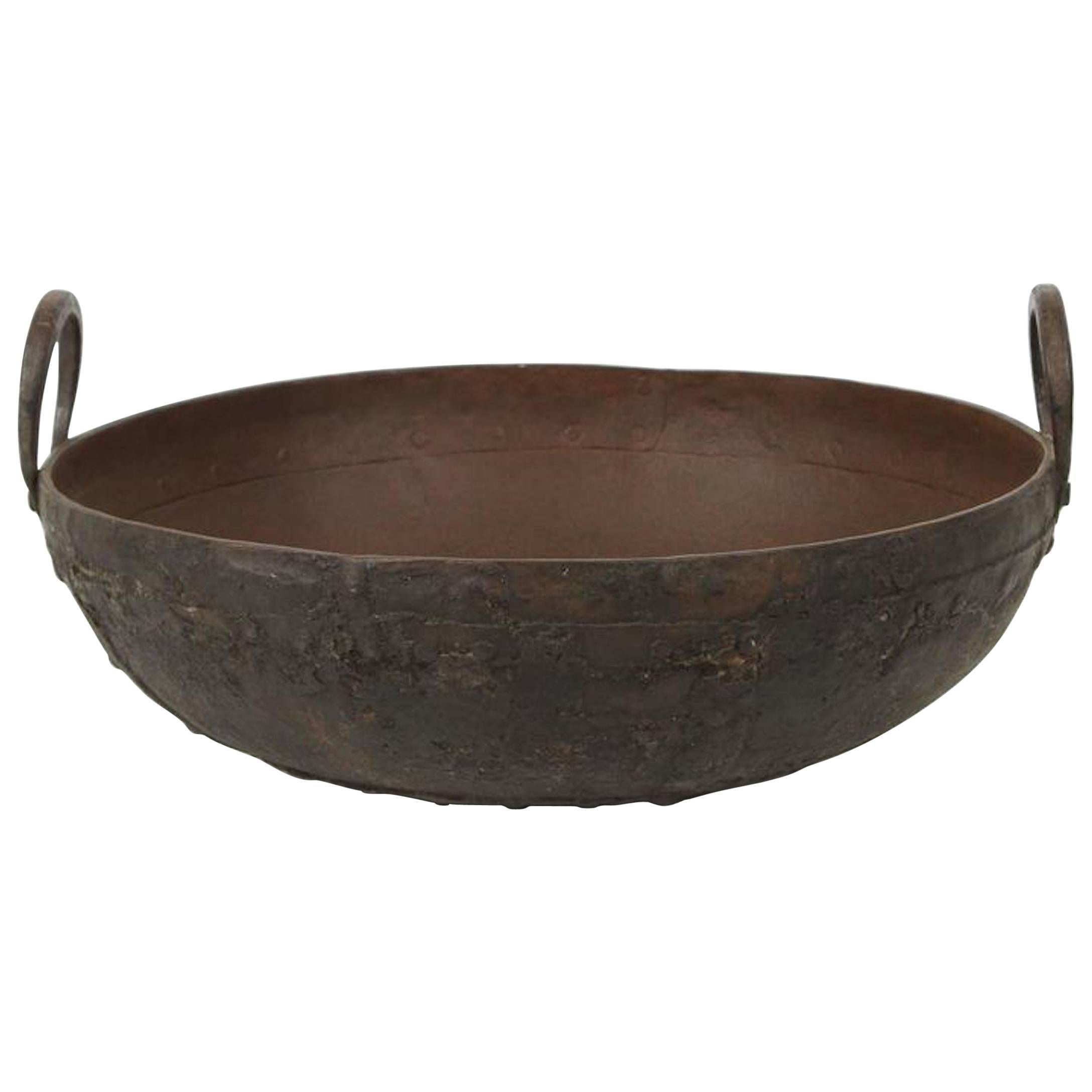 Large Metal Iron Pot from Southern India