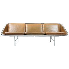 George Nelson Sling Sofa in Brown Leather for Herman Miller