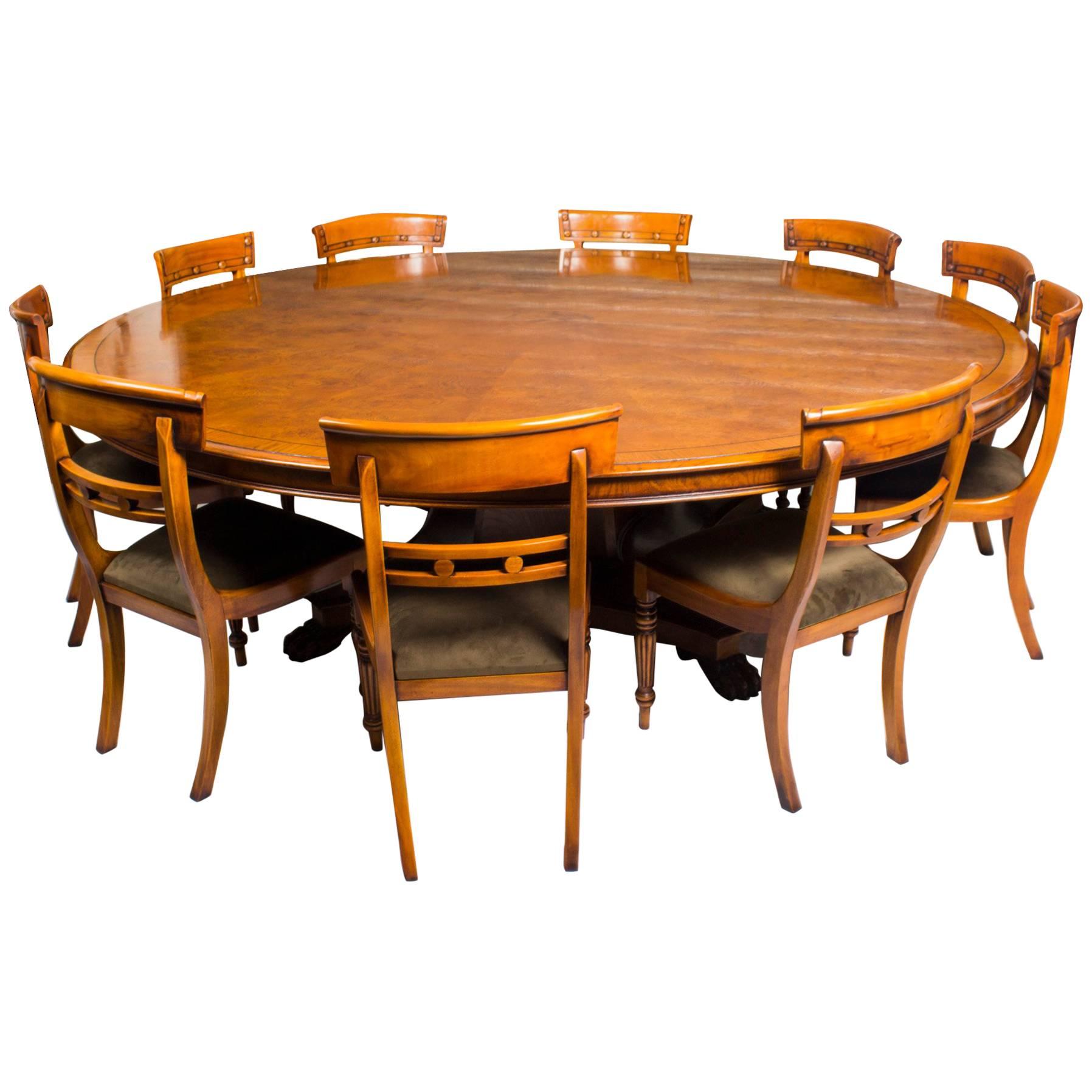 Vintage Dining Set Pollard Oak Table and Ten Chairs, 20th Century