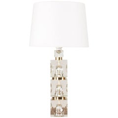 Swedish 1960s Crystal Table Lamp