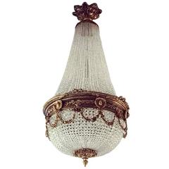 French Antique Brass Empire Chandelier