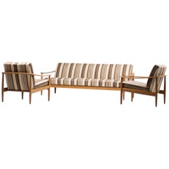 Scandinavian Mid-Century Modern Living Room Suite with Folding Sofa