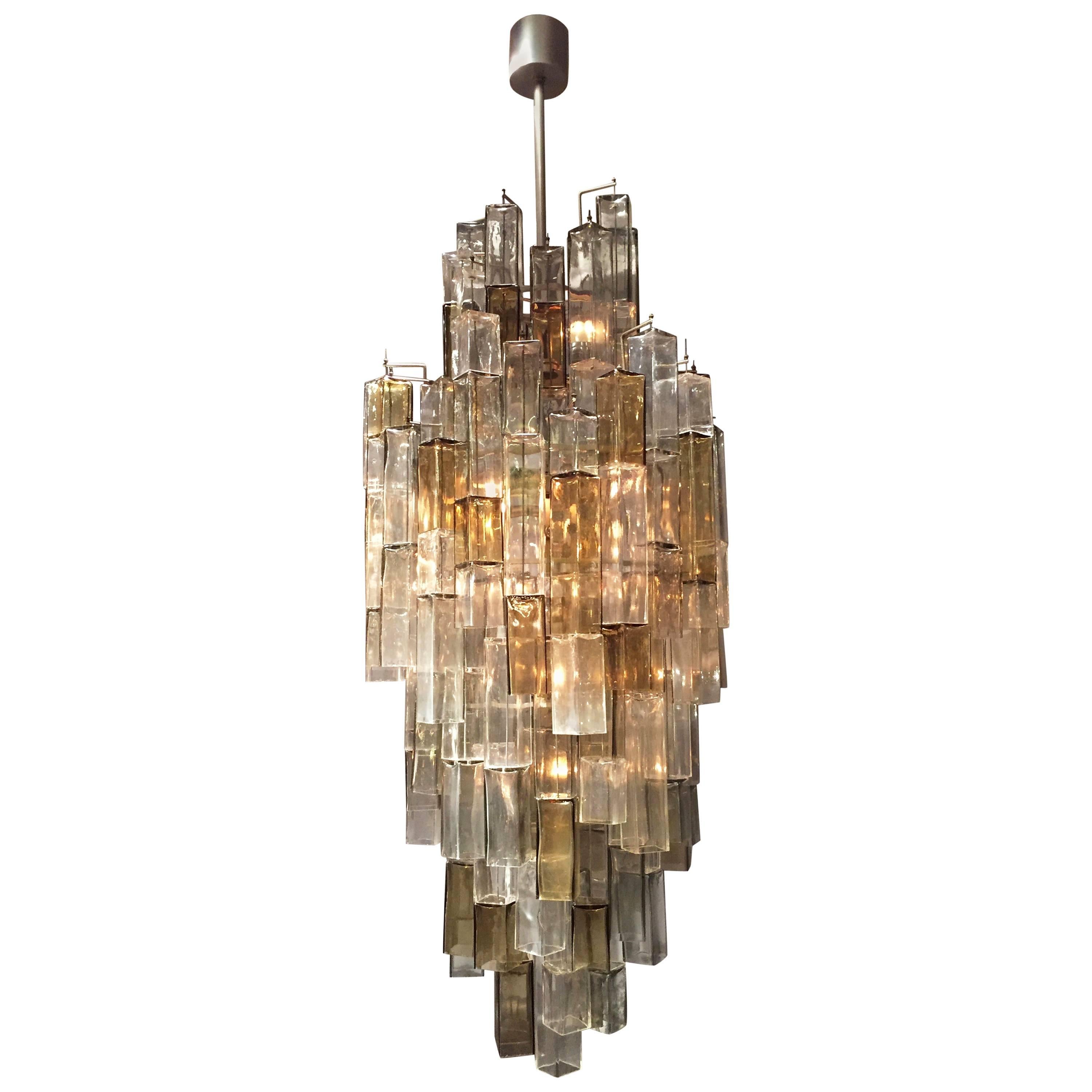 Spectacular Barovier Geometrical Glass Chandelier