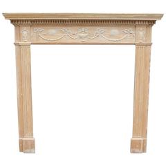 Late Georgian Carved Pine and Lime Wood Chimneypiece